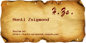Honti Zsigmond névjegykártya